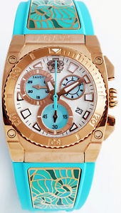 【送料無料】腕時計　ウォッチ　レディクロノグラフクロノターコイズクビカnuevo anunciosavoy seora chronograph chrono nuevo turquesa rosgold pvp * 990,00 c4409e01grk15｜hokushin
