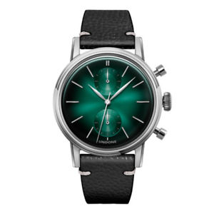 【送料無料】腕時計 ウォッチ クロノクォーツネロundone crono ibrido quarzo meccanico acciaio nero verde pelle orologio uomo