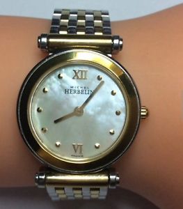 【送料無料】腕時計　ウォッチ　ミシェルクロックトーンステンレスベルトスチールケースreducido hermoso michel herbelin reloj con mop amp; 2tone de acero inoxidable con correa