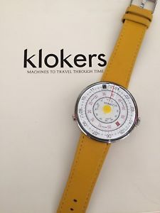 【貨物輸送無料】ウオッチ ご覧なさる 腕輪montre klokers klok 01  bracelet cuir jaune