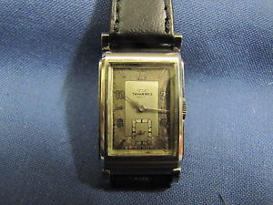 【貨物輸送無料】ウオッチ ご覧なさる ディビンテージtavannes orologio di forma vintage インチ acciaio cinturino pelle usato 24