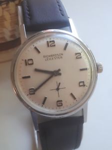 【貨物輸送無料】ウオッチ ご覧なさる レスターリチャードソンクロックビンテージvintage para hombre raro richardson de leicester 190s reloj de viento spaceage mano