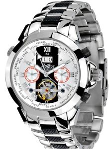 【貨物輸送無料】ウオッチ ご覧なさる アラームマニュアルシルバーブレスレットカラーzeitlos zl es 10 b reloj hombre automtico de pulsera excelente color plata
