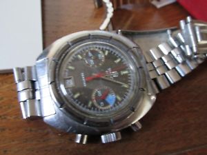 【貨物輸送無料】ウオッチ ご覧なさる ティソクロノグラフスチールnuevo anuncioreloj crongrafo 1970s tissot seastar, en acero s, tiene fecha etc