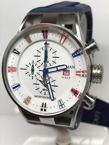 【貨物輸送無料】ウオッチ ご覧なさる アラームモンテクリストクロノゴムreloj locman montecristo chrono ref 0510w caucho azul gran descuento