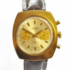 【送料無料】腕時計　ウォッチ　スイスビンテージレーシングクロノグラフvintage lanco swiss racingchronograph dorado 1970 valjoux 7733 funcionan｜hokushin
