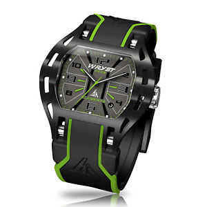 【貨物輸送無料】ウオッチ ご覧なさる スイスコーティンググリーンスポーツウォッチフェーズシリーズgreen sport watch wryst elementos ph3 negro hecho en suiza revestimiento de dlc serie limitad