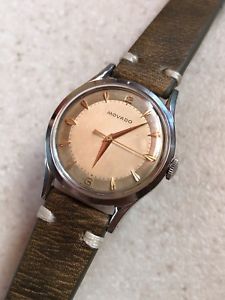 【送料無料】腕時計　ウォッチ　ビンテージメンズスイスステンレススチールケースアラーム1950s vintage movado bicolor reloj para hombres hecho en suiza estuche de acero