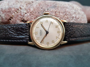 【送料無料】腕時計　ウォッチ　ヴィンテージソリッドゴールドローマーブランドマニュアルvintage usado slido 9k oro roamer plata cuadrante reloj de hombre viento manual