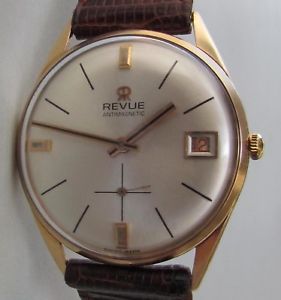 【送料無料】腕時計 ウォッチ kゴールドnuevo anuncioreloj de pulsera revue, oro de 18k decada 1950 funcionando bien
