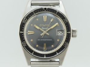 【送料無料】腕時計　ウォッチ　クストースチールビンテージダイバーduward aquastar vintage diver from duward cousteau manual winding steel 1345