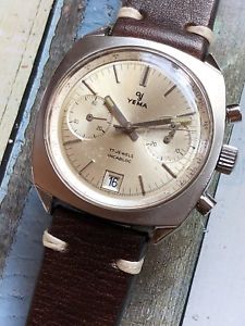 【送料無料】腕時計　ウォッチ　ヴィンテージクロノグラフスチールスイスアラーム1970s reloj para hombres con crongrafo vintage yema acero hecho en suiza valjoux 7734 37mm