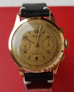 【送料無料】腕時計　ウォッチ　ビンテージピンクゴールドテレメータクロノrare vintage cronographe suisse oro rosa orologio telemetre anni 50 mm 38 crono
