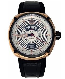 【送料無料】腕時計　ウォッチ　ピンクゴールドラバーストラップホワイトサヴォイsavoy pica hora continua de oro rosa de edicin limitada blanco con correa de caucho 139,900円