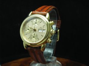 【送料無料】腕時計　ウォッチ　ゴールドコートクロノグラフアラームキャリバーm amp; m oro abrigo automatic chronograph reloj hombre ref 4973 calibre valjoux 7750