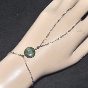 【送料無料】ブレスレット　アクセサリ―　ブレスレットステンレススチールオリジナルリングルビーhand chain bracelet stainless steel original ring stone ruby fuschite