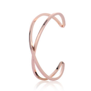 【送料無料】ブレスレット　アクセサリ―　 noble braceletcurveddoubleinfinity rose gold