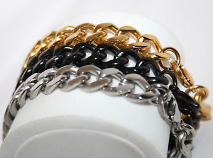 【送料無料】ブレスレット　アクセサリ―　ステンレススチールブレスレットストラップタンクソリッドstainless steel bracelet strap tank solid in 3 colors length selectable