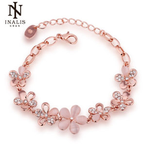 【送料無料】ブレスレット　アクセサリ―　デローズゴールドas de35981 wunderschone rose gold farbe klar cz mit blumen kupfer strass charm
