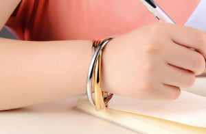 【送料無料】ブレスレット　アクセサリ―　inoxydableasfr50601en acierlesキュービックcouleuas fr50601 bijoux bracelets or en acier inoxydable pour les femmes cubic couleu