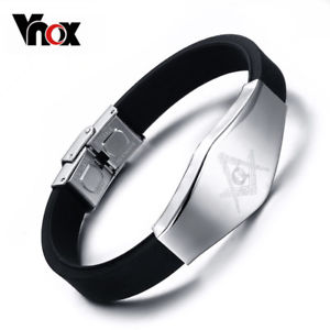 【送料無料】ブレスレット　アクセサリ―　ブレスレットシリコーンブレスレットas fr30803 bracelet en silicone maconnique chaine acier inoxydable bracelets li