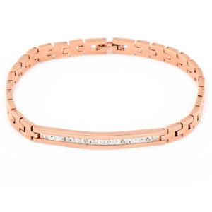【送料無料】ブレスレット　アクセサリ―　ローズブランロンドブレスレットジルコンas fr37451 rose couleur or blanc ronde cz bracelet pour femmes plaque zircon