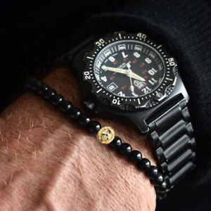 【送料無料】ブレスレット　アクセサリ―　デマットメンズsm de37066 8mm matte schwarze naturstein perlen mens trendy 12,735円