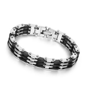【送料無料】ブレスレット　アクセサリ―　デパンクアートトーンブレースas de30185 punk art edelstahl two tone gliederkette manner zirkonia charm brace