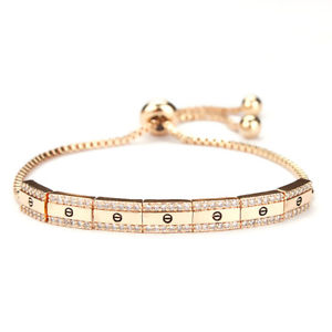 【送料無料】ブレスレット　アクセサリ―　デシンボルチェーンリンクブレスレットas de37576 quadrat symbol entwurf zirkonia copper chain link bracelets