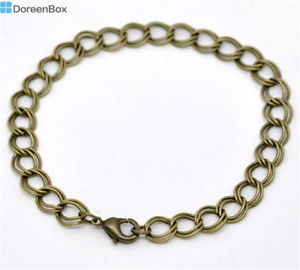 【送料無料】ブレスレット　アクセサリ―　ブロンズトーンダブルas fr37517 boite chaude 12 bronze tone fermoir double boucle en alliage de zinc