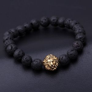 【送料無料】ブレスレット　アクセサリ―　デチャクリスタルライオンスケルトンas de32256 man 7 chakra kristall lava natur stone lion skeleton edelstahl halbe