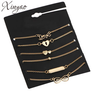 【送料無料】ブレスレット　アクセサリ―　デバーリーベヘルツas de35881 goldfarben bar liebe herz verschluss unendlichkeit fur deauen zink l