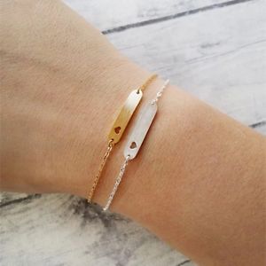 【送料無料】ブレスレット　アクセサリ―　レディースブレスレットペンダントゴールドシルバーステンレススチールwomens bracelet pendant heart engraving friendship gift gold silver stainless steel