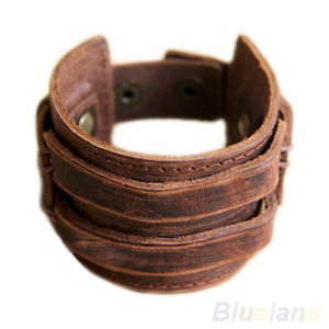 【送料無料】ブレスレット　アクセサリ―　デレトロレーダーパンクsm de34532 retro echtes leder schnalle punk manschette icecareer
