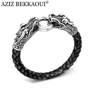 【送料無料】ブレスレット　アクセサリ―　デレーダーマンas de31570 bekkaoui leder tibetischen silber edelstahl mann halbedelstein charm