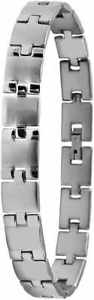 【送料無料】ブレスレット　アクセサリ―　アクセントレディースメンズステンレススチールクリップブレスレットaccent ladies mens stainless steel bracelet with clip fastening anti allergenic