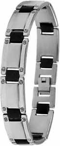【送料無料】ブレスレット　アクセサリ―　アクセントレディースメンズステンレススチールゴムストラップaccent ladies mens stainless steel strap with rubber anti allergenic