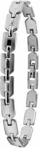 【送料無料】ブレスレット　アクセサリ―　アクセントレディースメンズステンレススチールクリップブレスレットaccent ladies mens stainless steel bracelet with clip fastening anti allergenic