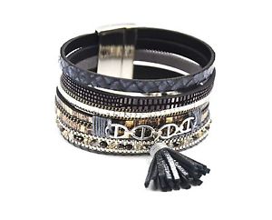【送料無料】ブレスレット　アクセサリ―　カフブレスレットマルチローチェーンスケールbc1886ecuff bracelet multirows shiny scales stones chains