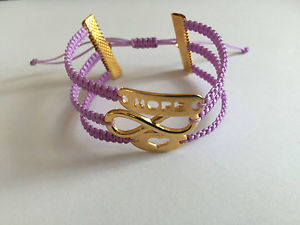【送料無料】ブレスレット　アクセサリ―　ブレスレットライラックゴールドハンドメイドdiy bracelet armkette * hope, infinity and heart * lilac gold handmade pp