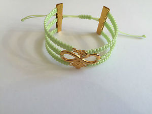 【送料無料】ブレスレット　アクセサリ―　ブレスレットアンカークローバーグリーンゴールドハンドメイドdiy bracelet armkette * anchor, infinity and clover * green gold handmade pp