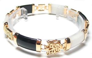 【送料無料】ブレスレット　アクセサリ―　ブランジェードノワールメノウブレスレットblanc jade noir agate bracelet,19 cm 12,226円
