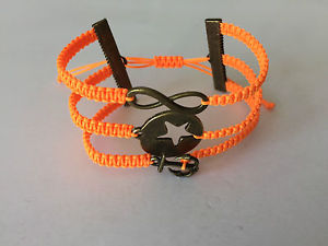 【送料無料】ブレスレット　アクセサリ―　ブレスレットアンカーオレンジブロンズハンドメイドdiy bracelet armkette * infinity, star and anchor * orange bronze handmade