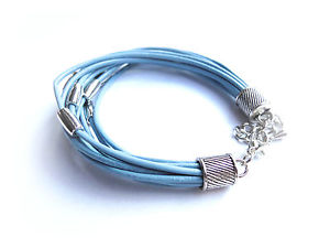 【送料無料】ブレスレット　アクセサリ―　ターコイズブレスレットミントトップon trend leather bracelet in turquoise mint with metal elements, simply top 13,244円