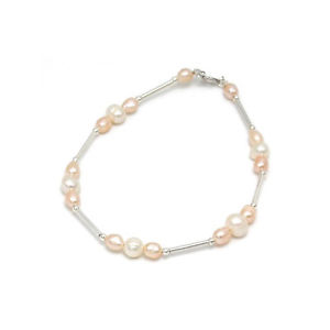 【送料無料】ブレスレット　アクセサリ―　ブレスレットスターリングシルバーnatural fresh water pearl bracelet 8 sterling silver
