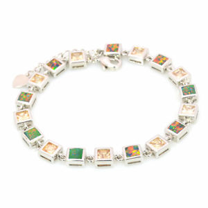 【送料無料】ブレスレット　アクセサリ―　オレンジオパールブレスレットスターリングシルバージュエリーorange fire opal bracelet 925 sterling sliver jewelry for women 18cm