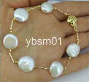 【送料無料】ブレスレット　アクセサリ―　サウスシーホワイトバロックパールブレスレットインチクラスプreal natural 1314mm south sea white baroque pearl bracelet 758inch 14k clasp