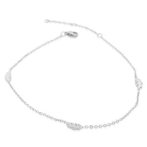 【送料無料】ブレスレット　アクセサリ―　ステンレススチールフェザーブレスレットedforce stainless steel silvertone feather anklet bracelet, 11