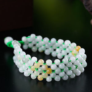 【送料無料】ブレスレット　アクセサリ―　ロープブレスレット＃ビーズ jadeite jade bead weave with green rope adjustable bracelet 1