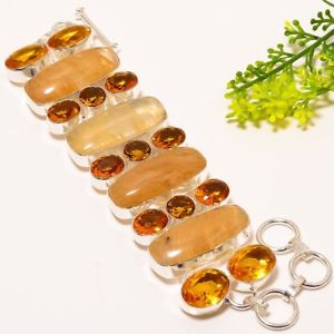 【送料無料】ブレスレット アクセサリ― シトリンシルバージュエリーブレスレット